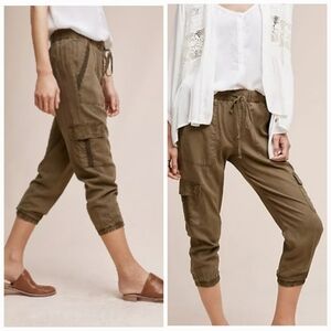 Cloth & Stone Anthro Olive Green Trimmed Jogger Cargo Pants